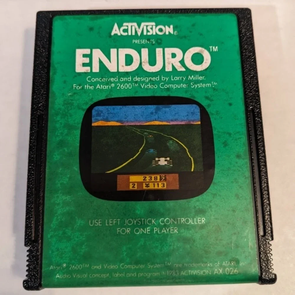 Vintage Atari 2600 Enduro With Game & Rare Manual Untested Activision 1983